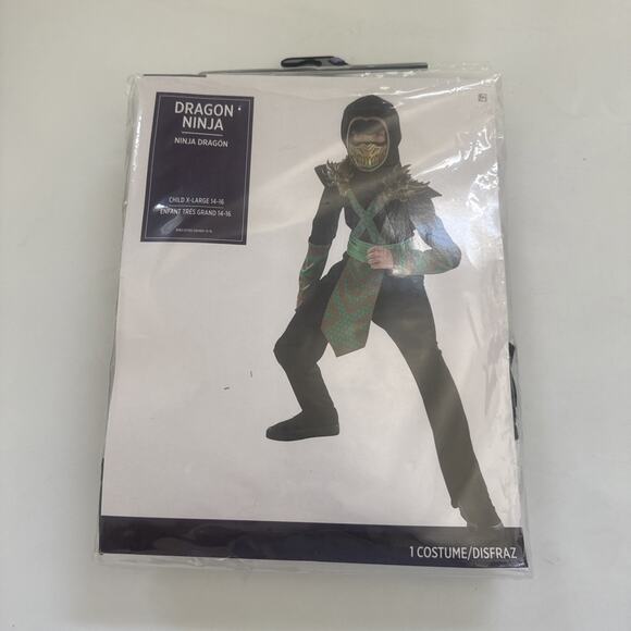 Dragon Ninja Warrior Black Suit Yourself Dress Up Halloween Child 14-16 Costume - Picture 1 of 9